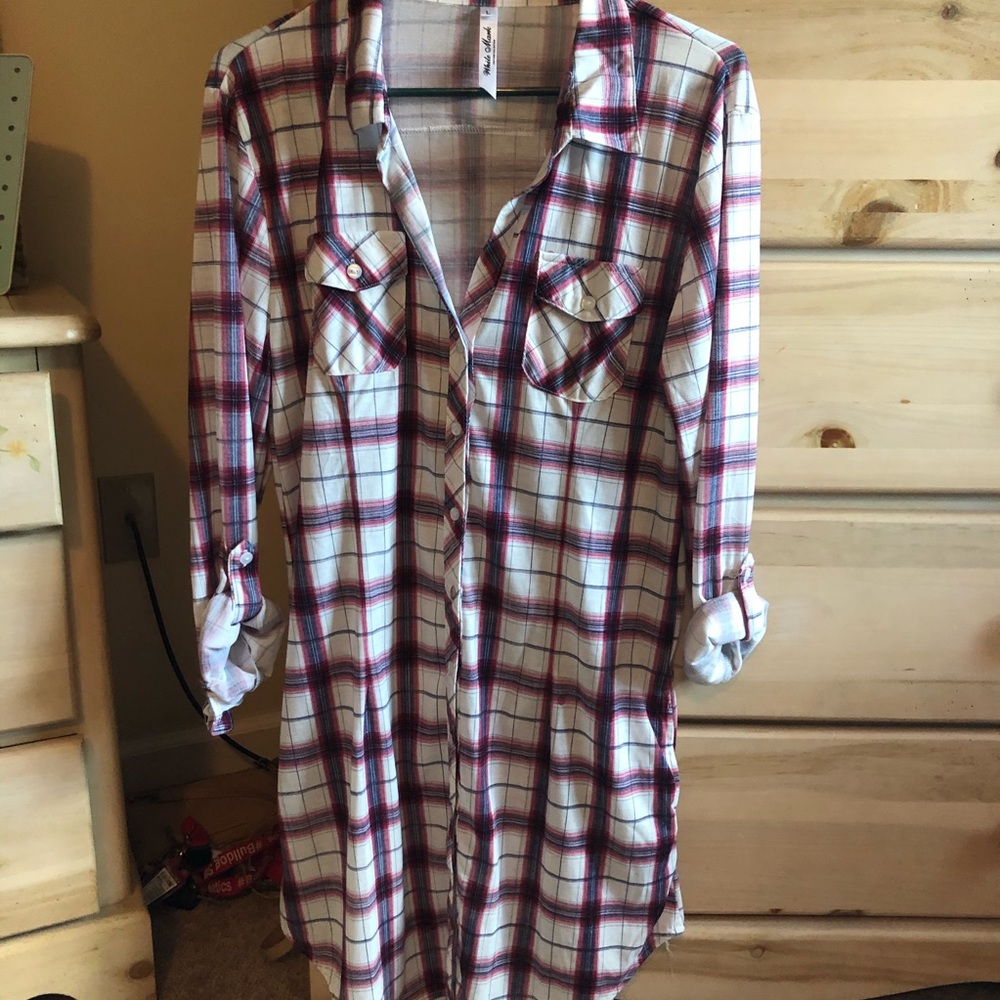 White Mark Plaid Dress